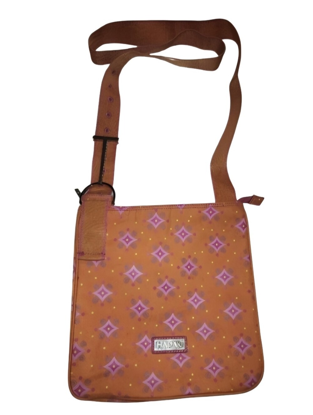 EUC Hadaki Orange & Pink Patterned Crossbody Bag 10.5" x 10.5". CLEAN.